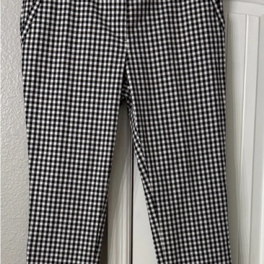 LOFT Black and White Gingham Chinos - Picture 2 of 8